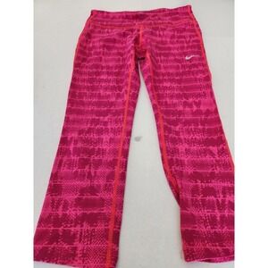 Nike‎ Dri-FIT Pink Snake Print Cropped Athletic Leggings Size Small